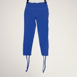 Beyond Yoga Blue Capri Legging with Ties Workout Athletic Outdoor Hiking Size XS
